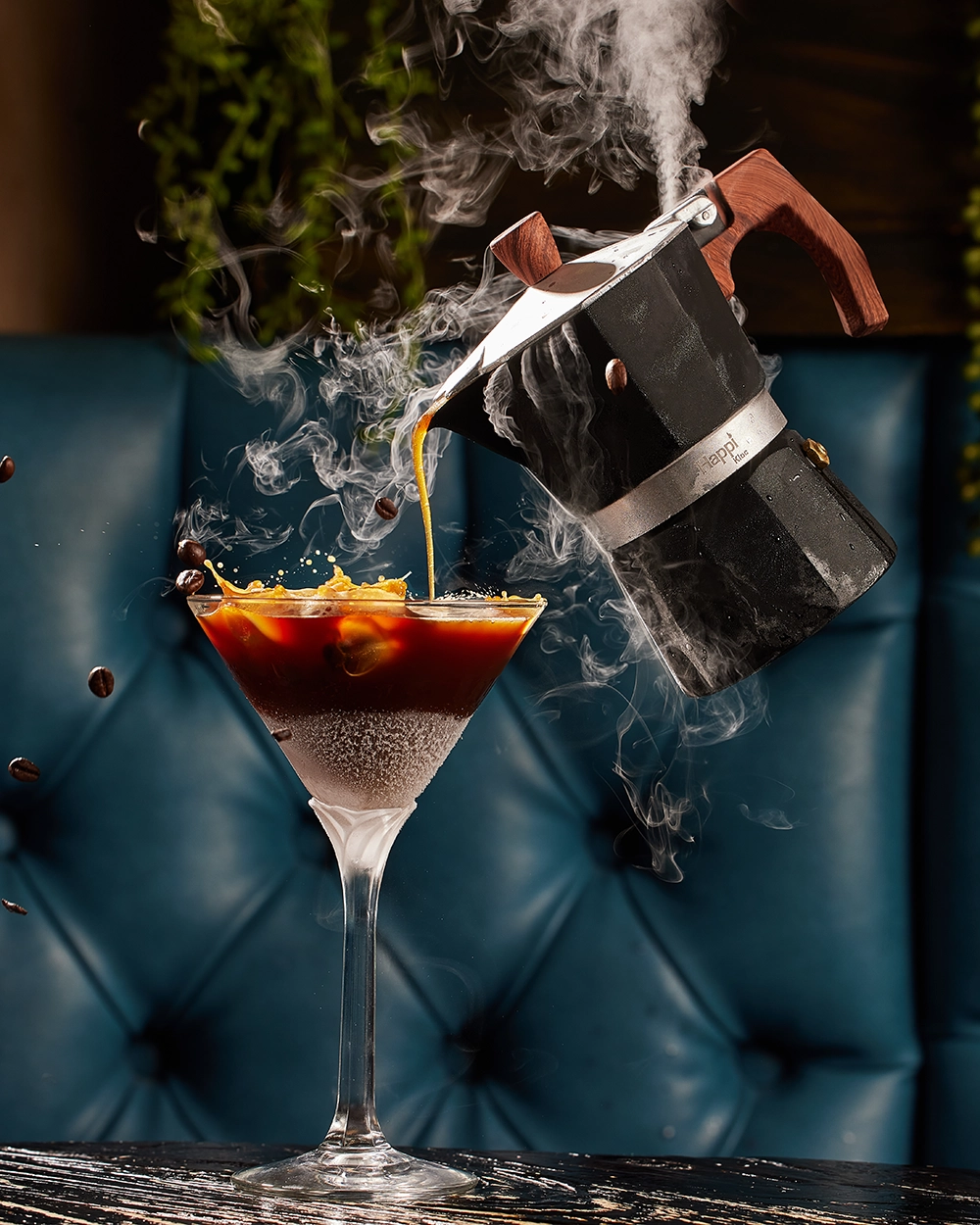 Mango crushed-ice cocktail